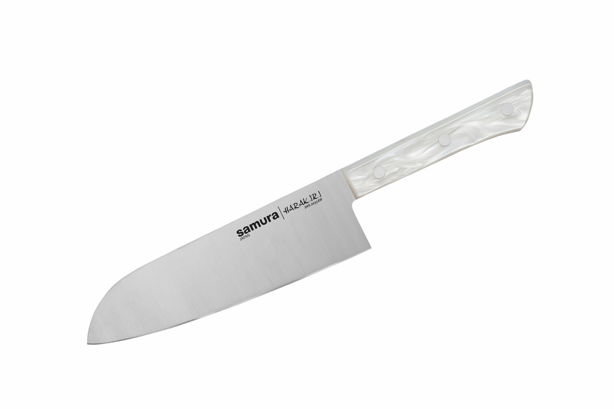 Нож кухонный "Samura HARAKIRI" Сантоку 175 мм, корроз.-стойкая сталь, белый акрил, SHR-0095AW