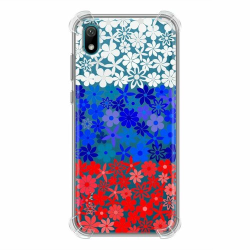 Полупрозрачный дизайнерский силиконовый чехол для Huawei Y5 2019 Российский флаг полупрозрачный дизайнерский силиконовый чехол для samsung galaxy a02 российский флаг