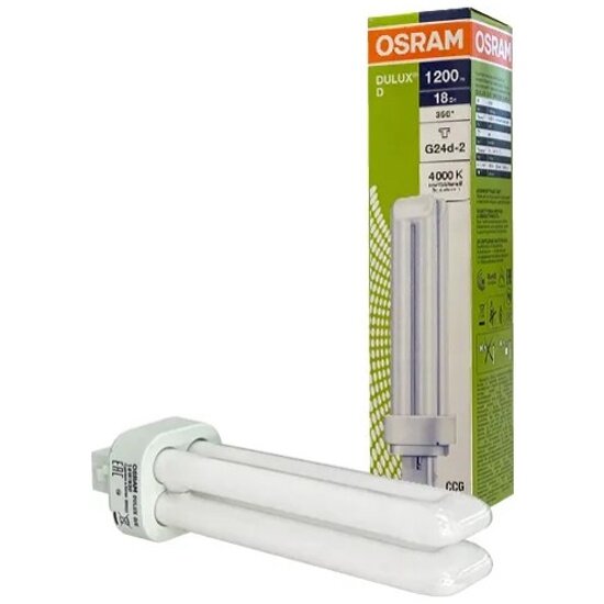 Лампа люминесцентная Ledvance-osram DULUX D 18W/21-840 G24d-2 (холодный белый 4000К) - лампа OSRAM