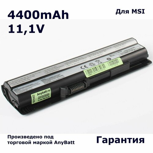 Аккумулятор AnyBatt 4400mAh для ноутбука MSI аккумуляторная батарея anybatt 11 u4 1419 4400mah для msi ms 16g4 ge60 2pf fx620dx gp70 2od ge70 2od cr70 2m cx61 0nc fx610mx ge60 2qe cx70 0nd gp70 2qe fr400 fr610 ge70 2qd cx70 0nf 210 gp70 2qe leopard cx61 2oc ge60 0nd 478