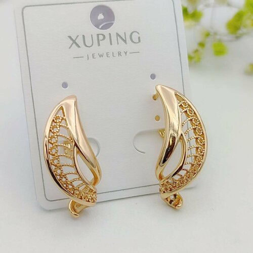 фото Серьги xuping jewelry, размер/диаметр 27 мм, золотой