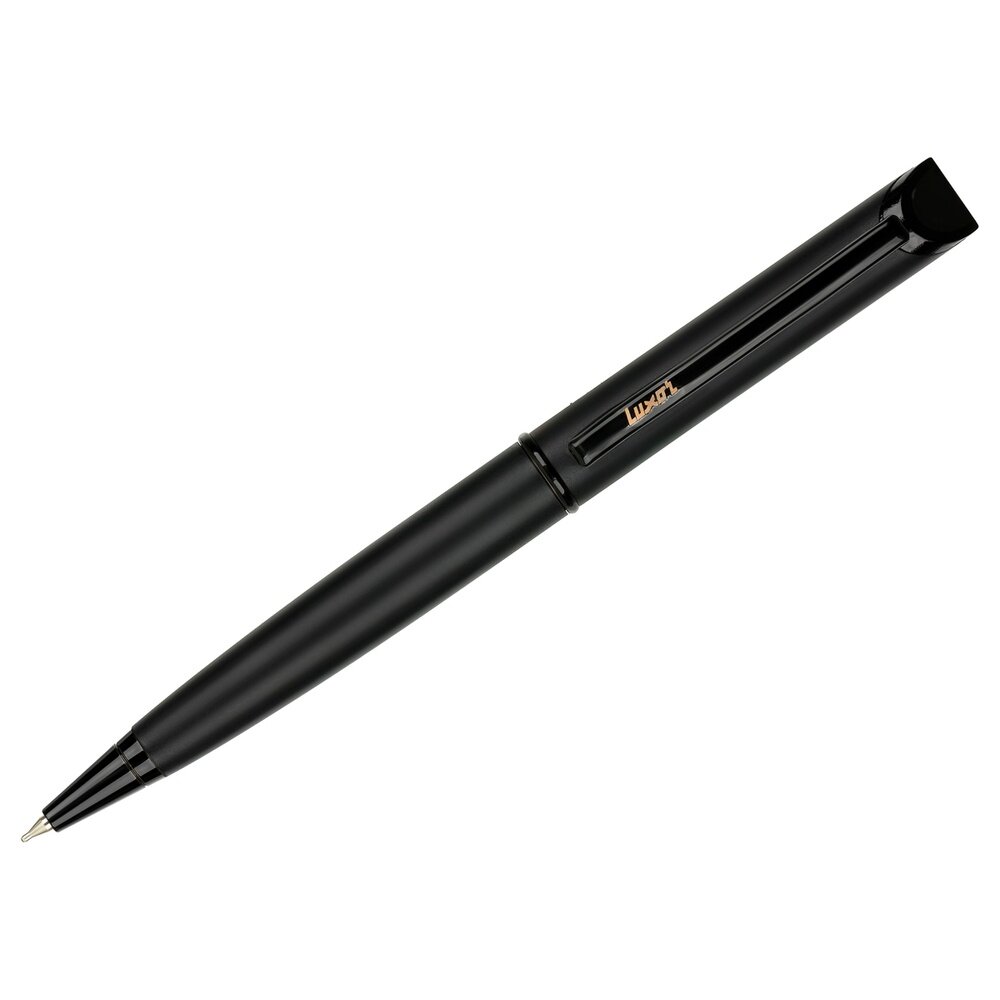 Ручка шариковая Luxor "Darc Knight" синяя, 0,7 мм, корпус черный, поворотный механизм, футляр (210028)