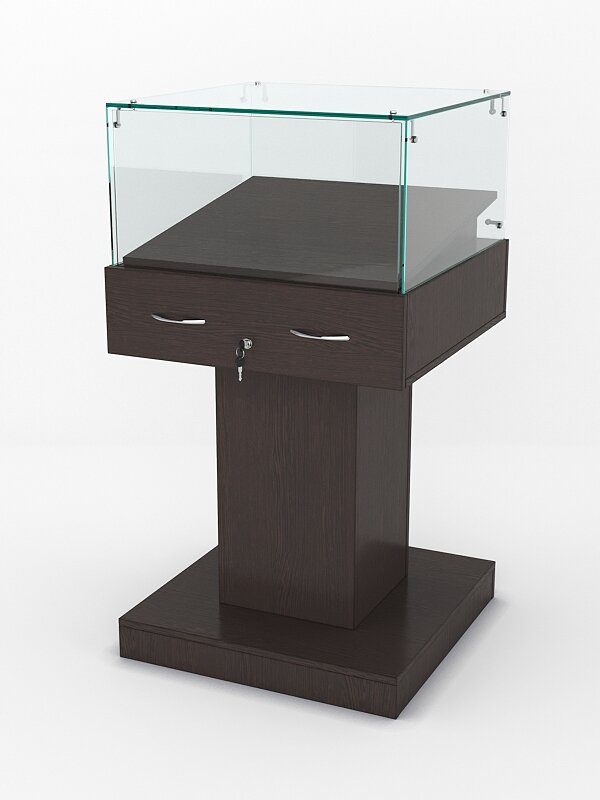 фото Витрина для музеев №2А со вставкой, Дуб Венге 60 x 60 x 110 см