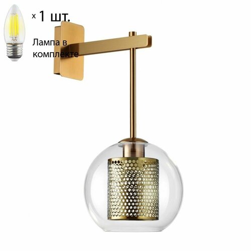 Бра с лампочкой Odeon Light Clocky 4939/1WLamps Е27 Свеча бронза