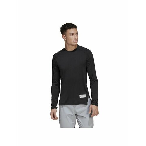 Лонгслив adidas, размер S [producenta.mirakl], черный men running sport long sleeve shirts gyms fitness skinny t shirt male bodybuilding jogging training black tee tops