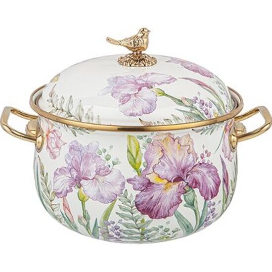 Кастрюля эмалированная Agness с крышкой 