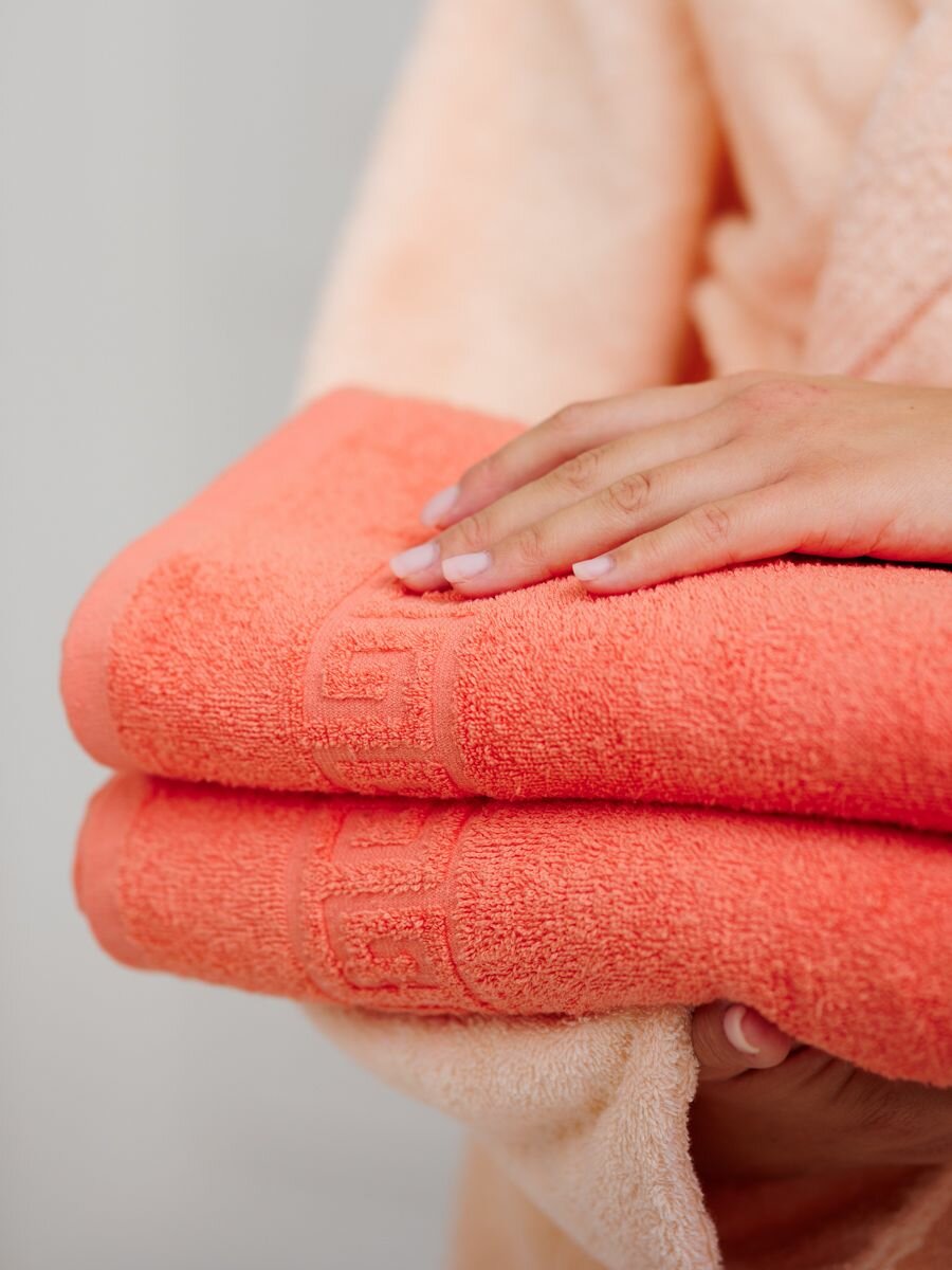 фото Полотенце махровое для рук, лица в ванную, для волос. Набор 2 шт