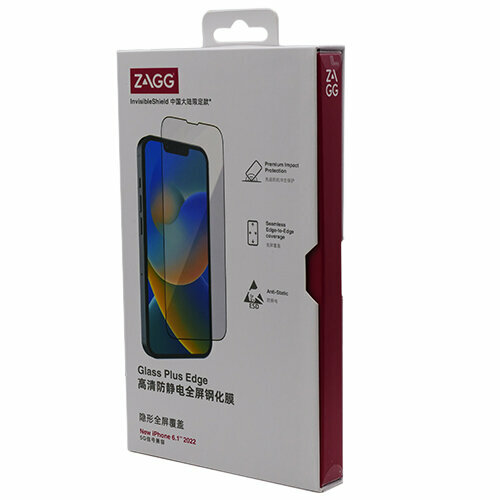 защитное стекло zagg glass elite edge visionguard для apple iphone 14 pro Защитное стекло ZAGG для iPhone 14, Glass Plus Edge. SKU:100110502