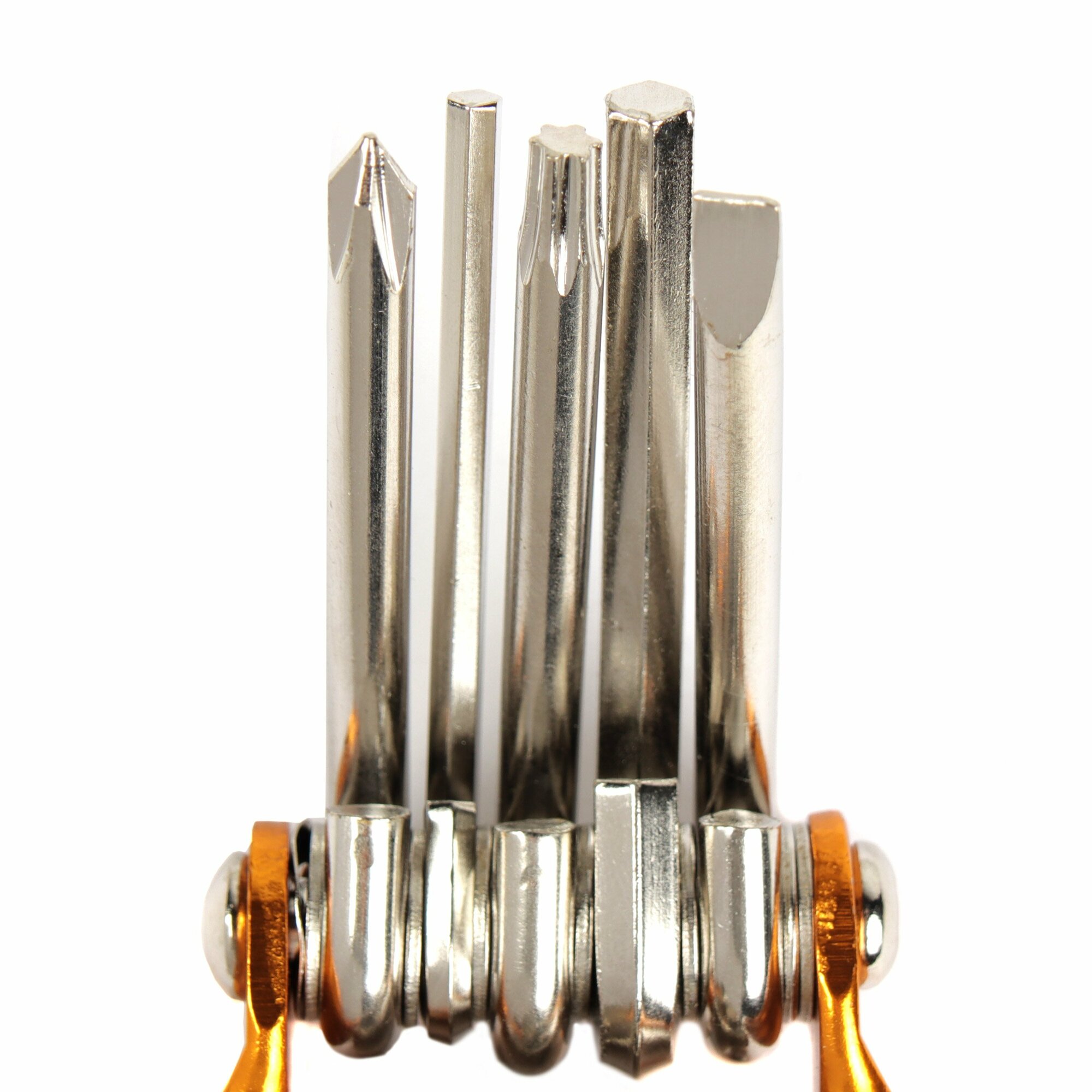 Мультитул велосипедный универсальный COMIRON TOOL 11в1, шестигранные крестовые плоские torx отвёртки, выжимка цепи, жёлтый /уп 100/ — фото 1