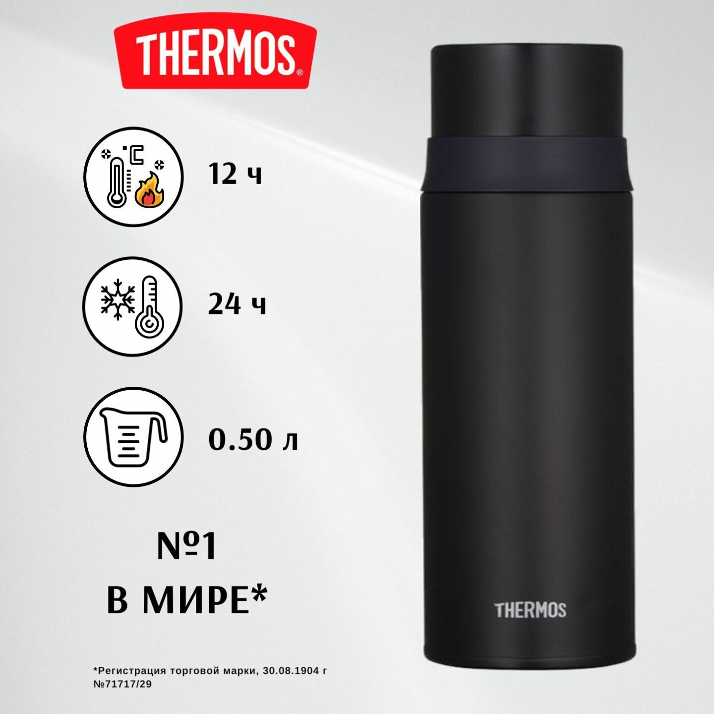 Термокружка для горячих и холодных напитков THERMOS FFM-500 MTBK, 500 мл