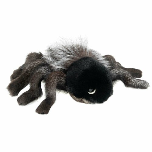 Мягкая игрушка паук из натурального меха песца и кролика рекс Константин черный
