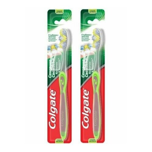 Colgate Зубная щетка Сенсация свежести средняя, 2 шт