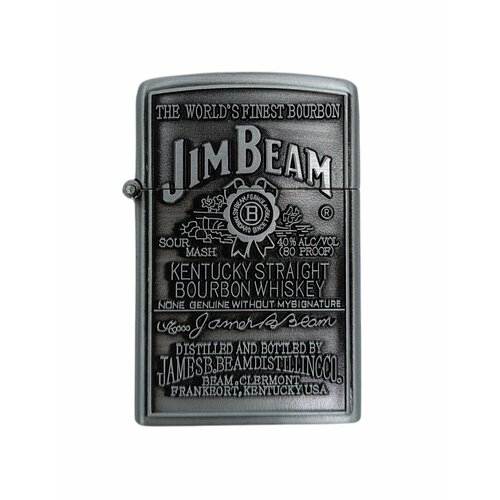 Зажигалка Джим Бим виски Jim Beam газовая, цвет серебро мюррей джим библия виски