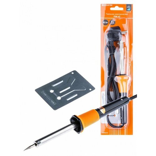 TDM Паяльник ПЭК-42 42 Вт 230В керам ТЭН долговечное жало с заземл прорезин ручка Алмаз SQ1025-0701 10 шт 10280₽