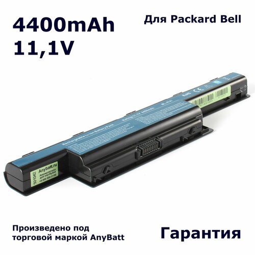 Аккумулятор AnyBatt 4400mAh, для EasyNote TV44HC-33124G50Mnws LE69KB-45004G50Mnsk F4011 LM98-AU LS11-HR-821 LS44 TE11 ENTE11HC-20204G50Mnks черный