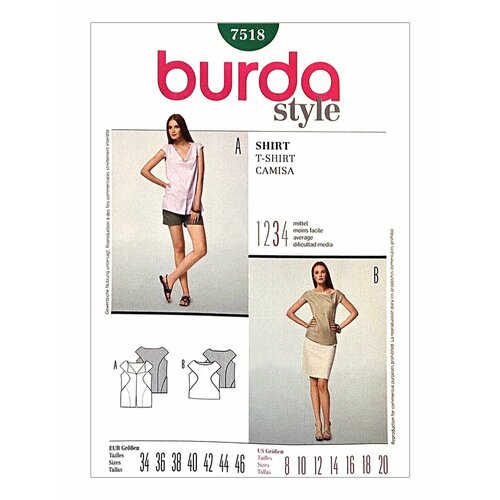 Выкройка Блузон выкройка burda 9577 платье блузон