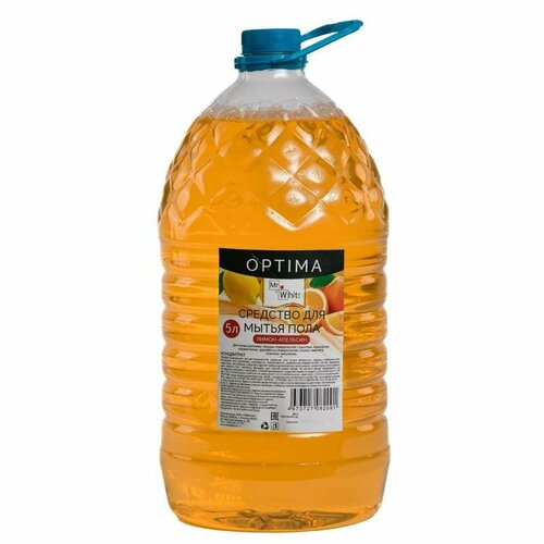 Средство для мытья пола Mr.White "Optima", Лимон-Апельсин, концентрат, 5 л