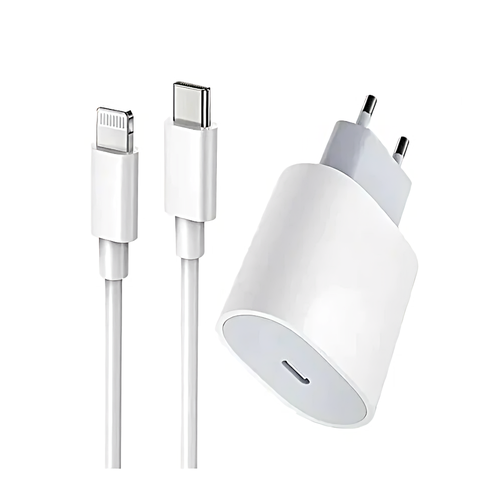Сетевое зарядное устройство для iPhone / iPad / AirPods / Адаптер 25W + кабель Type-C-Ligtning / Быстрая зарядка 25W