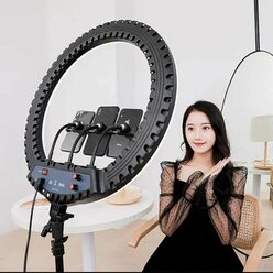 Профессиональная кольцевая лампа 45 см Soft Ring Light RL-18 с пультом Д/У, Bluetooth пультом для селфи, сумкой для переноски