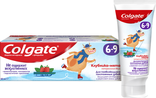 Зубная паста Colgate 6-9 Клубника-мята детская с фторидом 60мл