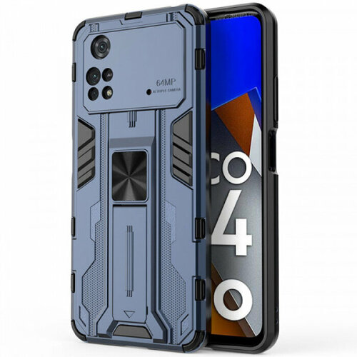 Galvatron Противоударный чехол-подставка для Xiaomi Poco M4 Pro 4G с защитой камеры brodef rugged противоударный чехол для xiaomi poco m4 pro 5g синий