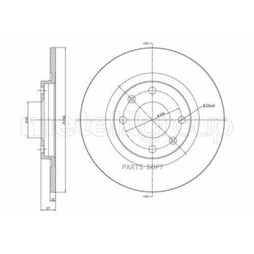 METELLI 23-0097 Диск тормозной передний не вентилируемый 1427₽