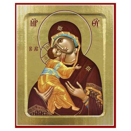Икона Пресвятой Богородицы, Владимирская (млад. в желто-голубом) (на дереве): 125 х 160