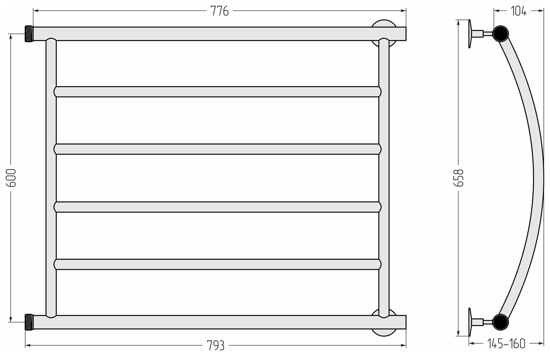 Полотенцесушитель водяной Стилье Минор 60x80 Г - фото №4