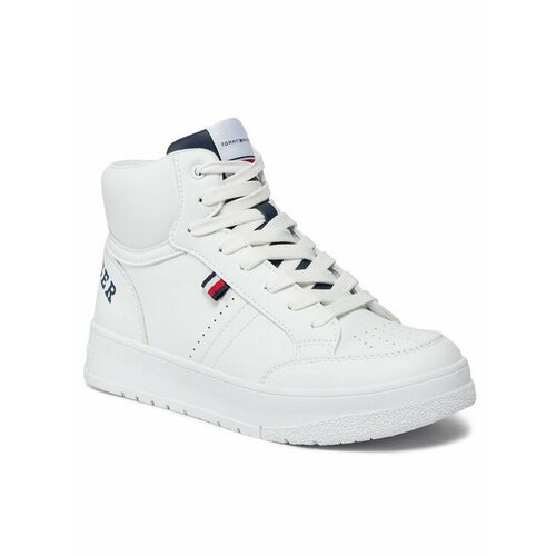 Кроссовки TOMMY HILFIGER, размер 38 EU, белый casoipra fashion high top sneakers men comfortable chaussure basket homme white lace up casual shoes mens trainers sneaker