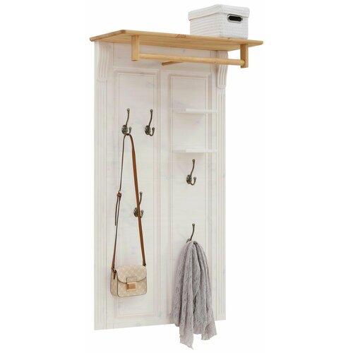 Вешалка настенная для одежды Сюзанна 80х32х140 см из массива сосны деревянная вешалка в прихожую белыйантик 17699₽