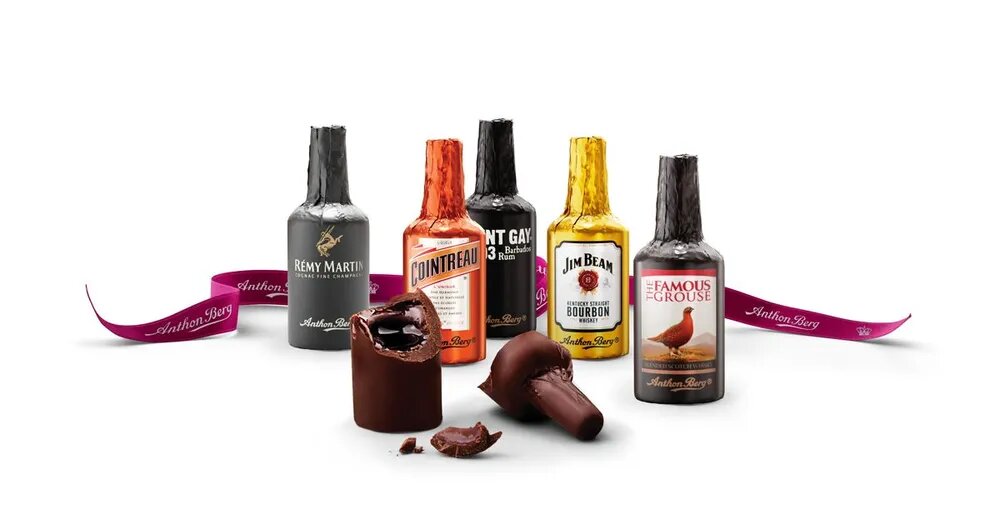 Anthon Berg Ассорти шоколадных конфет с начинками из премиального алкоголя, 125 г