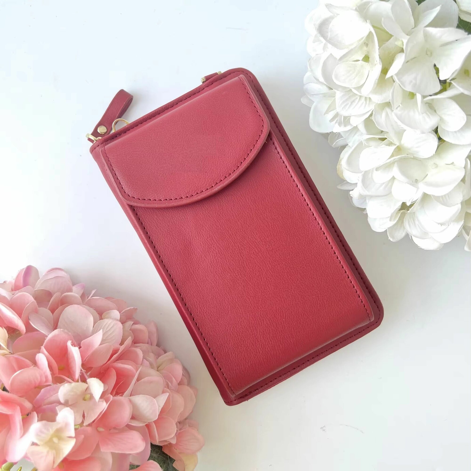 фото Женская мини сумочка-клатч красная