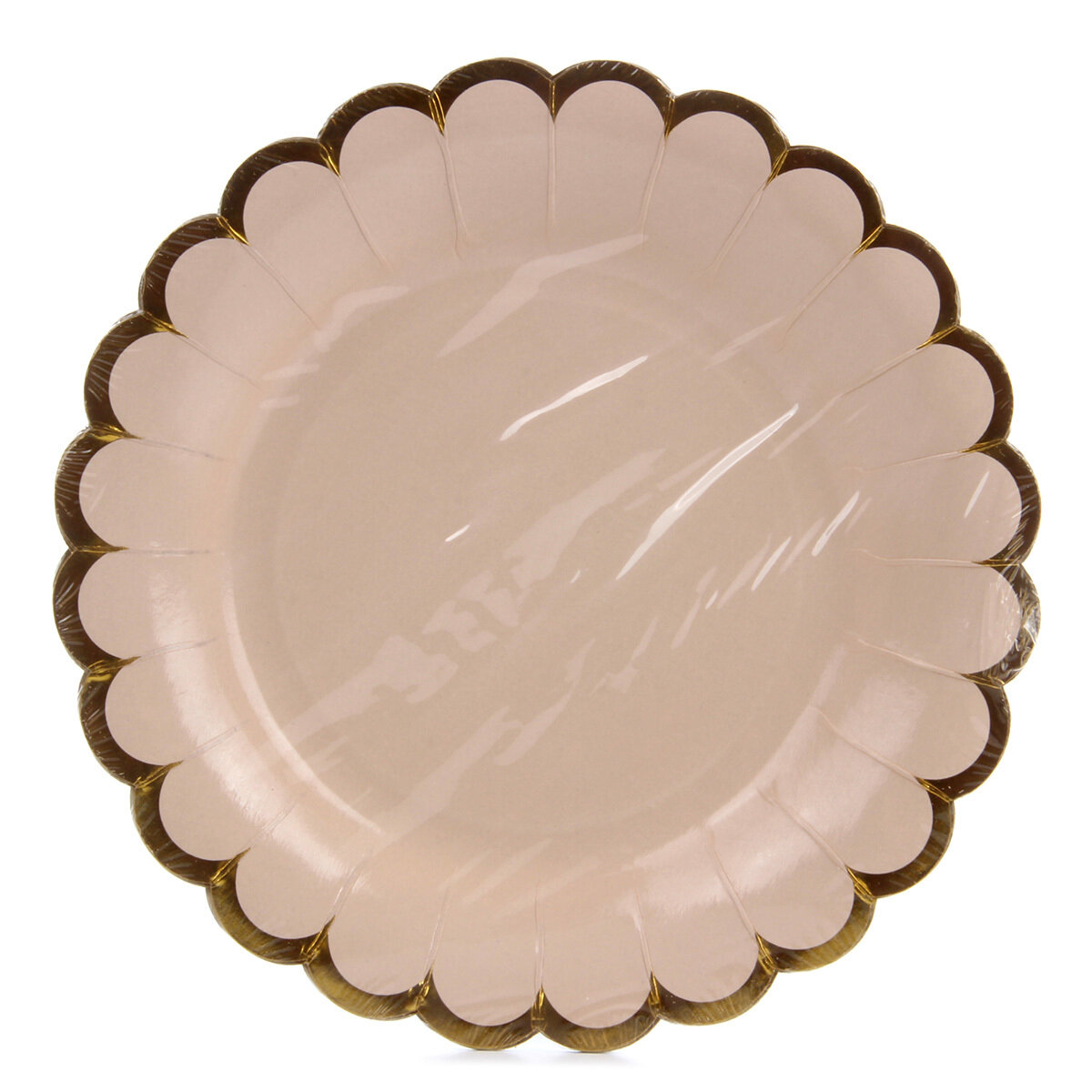 фото Тарелки бумажные для праздника "Золотая волна" 18 см, 6 штук, Веселый хоровод / Набор праздничных тарелок на 6 персон / Одноразовая детская посуда для вечеринки, дня рождения