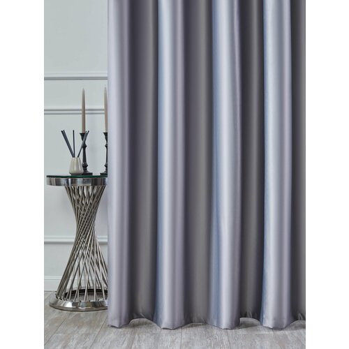 Штора SANPA HOME атласная на люверсах Блэкаут плотная светонепроницаемая серый размер 200х260 2495₽