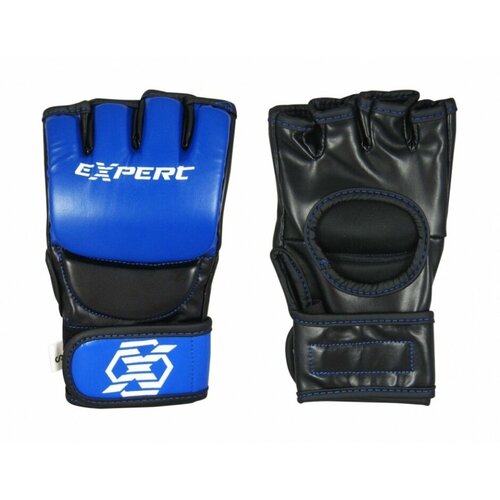 Перчатки ММА для смешанных единоборств, без пальцев, тренировочные Fight Expert - Blue/Black (S)