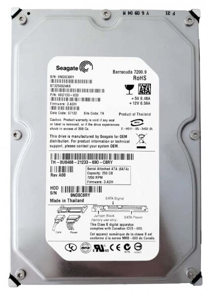 Жесткий диск Seagate ST3250824AS 250Gb SATAII 3,5" HDD