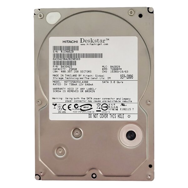 Жесткий диск Hitachi 0A33423 250Gb SATAII 3,5" HDD