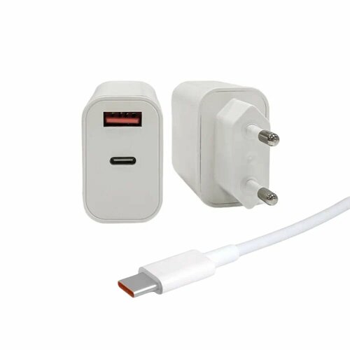 Сетевое зарядное устройство для Xiaomi с USB входом 35W в комплекте с кабелем Type-C USB 6A