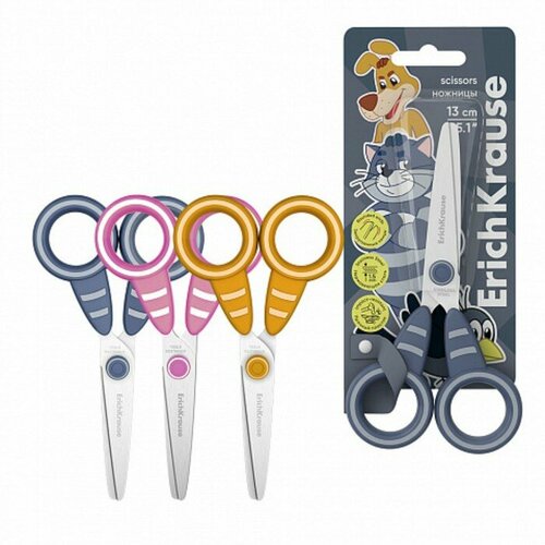 Ножницы детские 13 см ErichKrause Простоквашино блистер микс 483₽