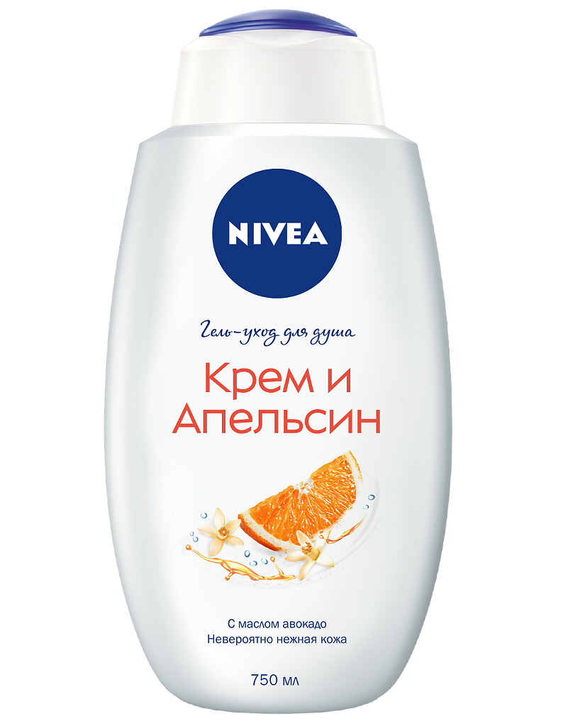 Nivea Гель-уход для душа Крем апельсин 750 мл 1 шт