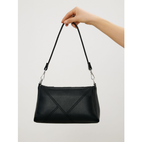 Сумка кросс-боди CARLOTTY, фактура зернистая, гладкая, черный