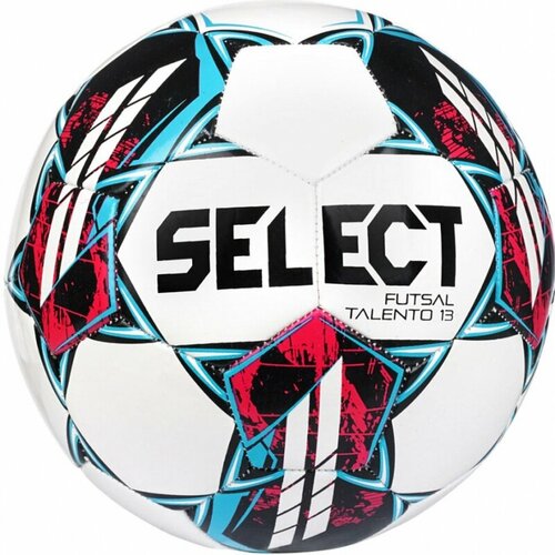 Мяч футзальный SELECT Futsal Talento 13 V22, арт. 1062460002, размер 3, 32 панели, ТПУ, машинная сшивка, бел-фиолетовый-голуб