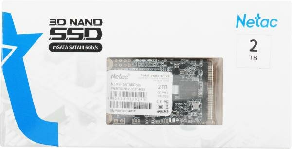 Твердотельный накопитель SSD mSATA 2 Tb Netac N5M Series Read 560Mb/s Write 520Mb/s 3D NAND TLC