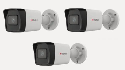 Изображение товара IP камера Hiwatch IPC-B040(B) (2.8mm) камера 4Мп уличная цилиндрическая IP-видеокамера с микрофоном и EXIR-подсветкой до 25м Комплект 3 штуки