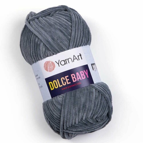 Пряжа Дольче Беби (Dolce Baby Yarnart) упаковка 5 мотков 50 г. 80 м. 100% микрополиэстер плюш 760 т. серый