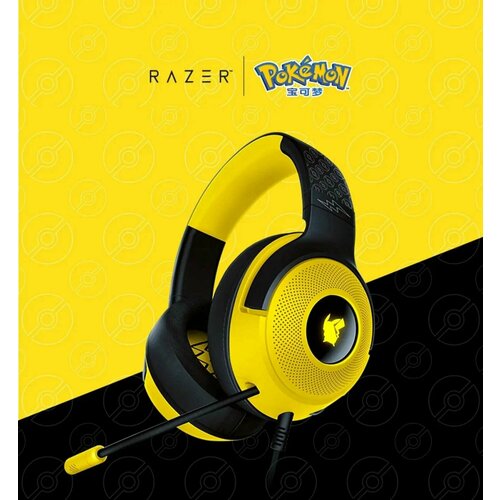 Игровые Наушники Razer Kraken V3 X Pokemon Pikachu Edition: Мощный Звук, Комфорт и Стиль для Геймеров и Фанатов Pokemon