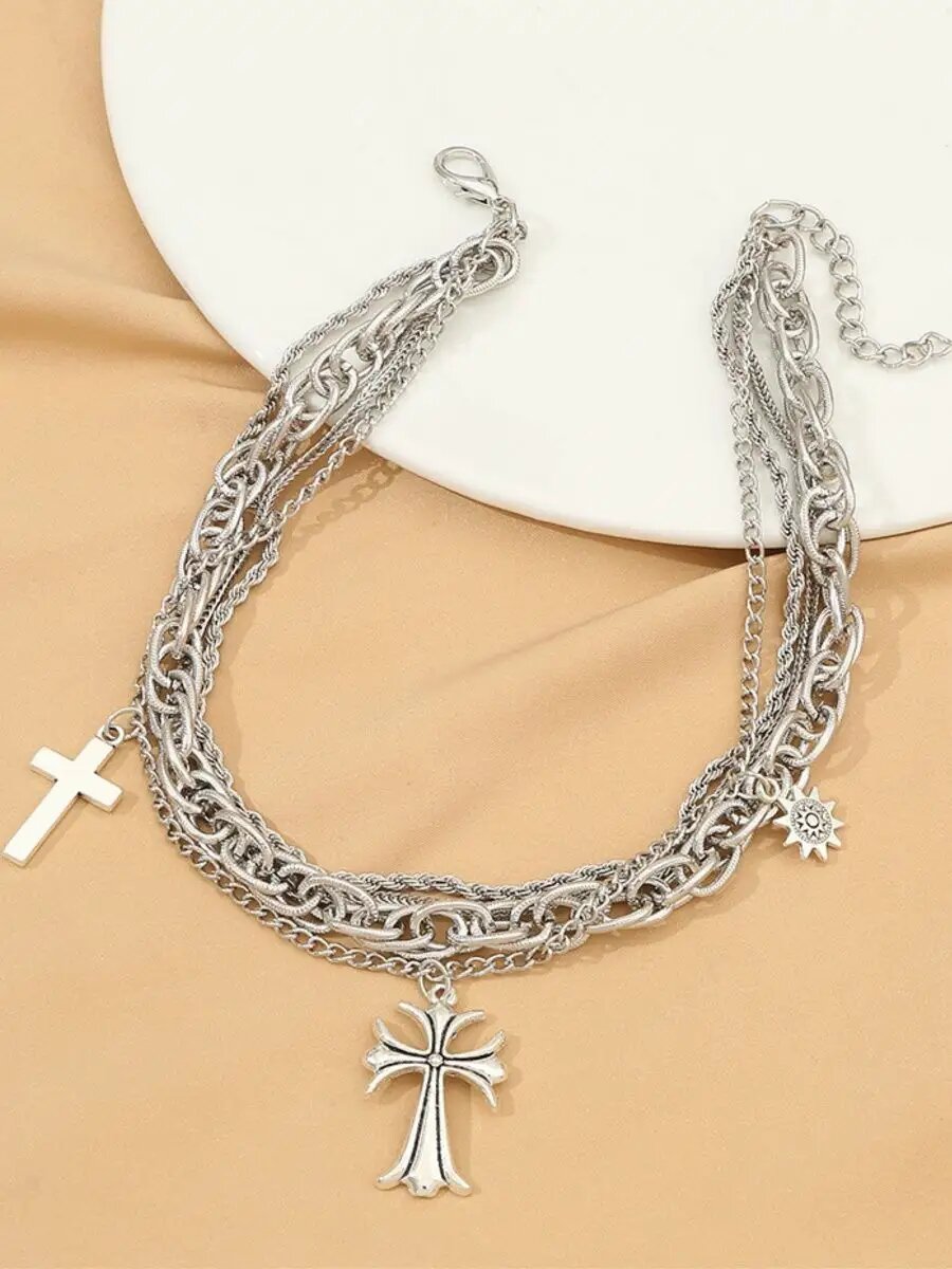 Чокер, длина 39 см, серый.. — фото 1