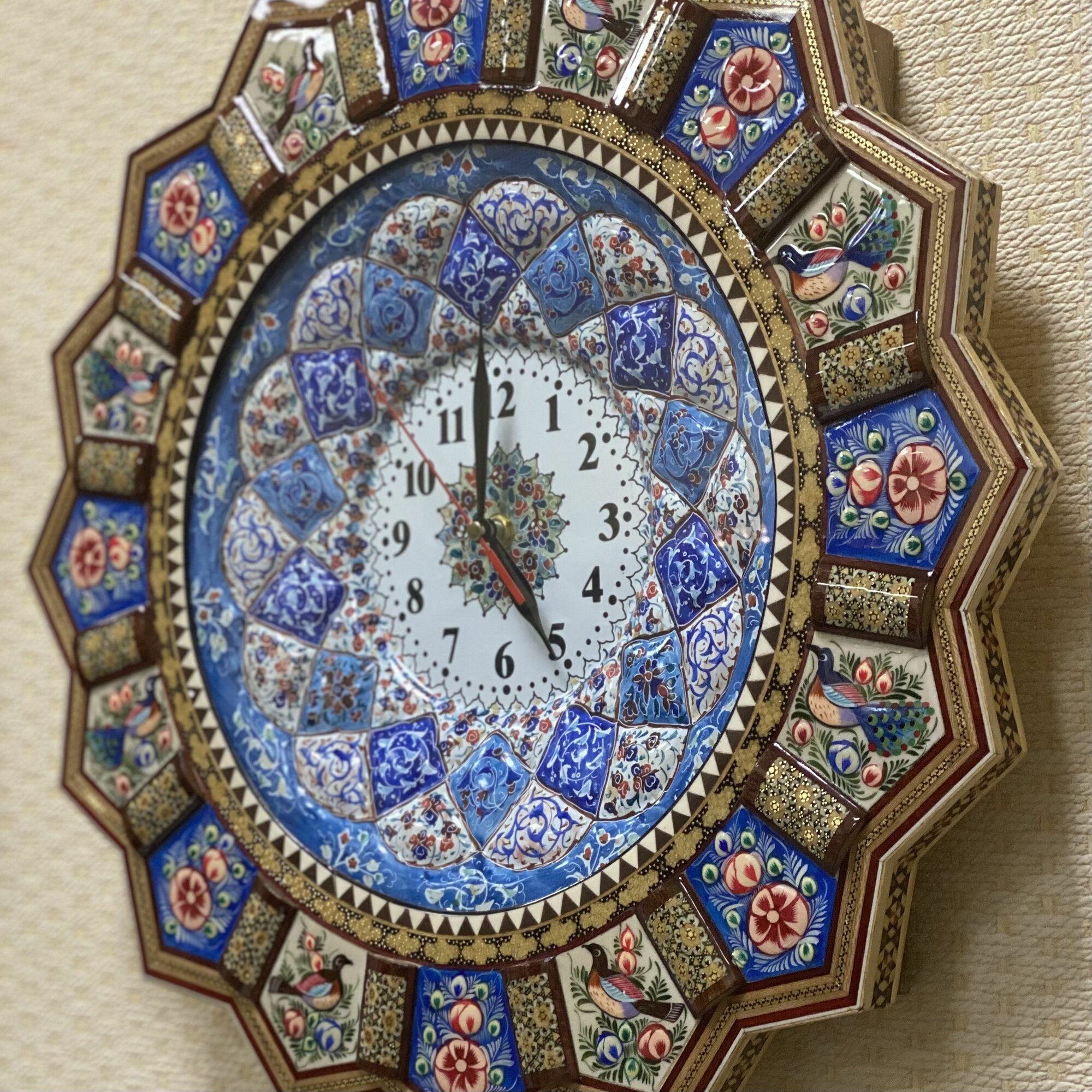 Настенные Часы Персидский базар Иран, ручная работа, инкрустация по дереву — фото 1