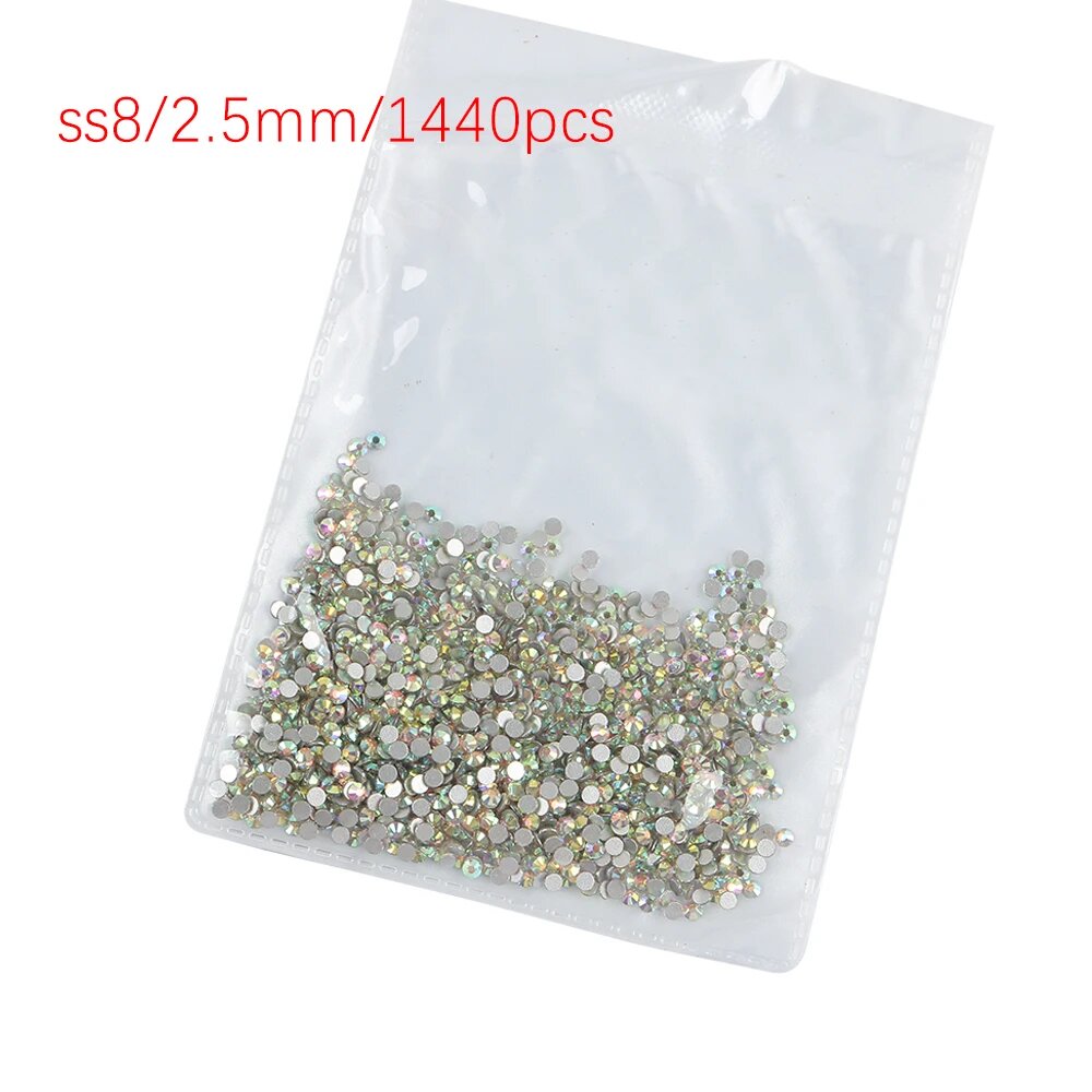 Кристаллы AB для декорирования 1440 шт, AB ss8 1440pcs