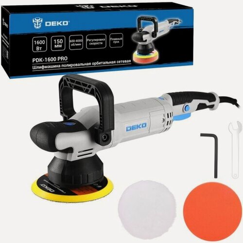 Изображение товара Полировальная шлифмашина Deko PDK-1600 PRO, 150мм, 1600 Вт (085-1065)